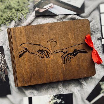 Дерев'яний фотоальбом &ndash; подарунок на 14 лютого, дівчині на 8 березня, друзям на весілля, на річницю 1959727719 фото
